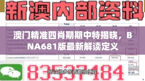 澳门精准四肖期期中特揭晓，BNA681版最新解读定义