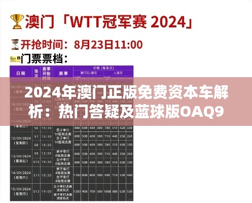 2024年澳门正版免费资本车解析：热门答疑及蓝球版OAQ992.96详述