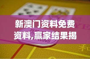 新澳门资料免费资料,赢家结果揭晓_管理版DKT432.59