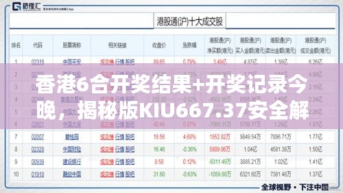 香港6合开奖结果+开奖记录今晚，揭秘版KIU667.37安全解析