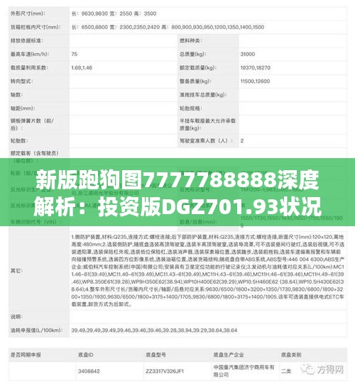 新版跑狗图7777788888深度解析：投资版DGZ701.93状况评估