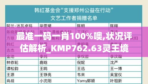 最准一码一肖100%噢,状况评估解析_KMP762.63灵王境