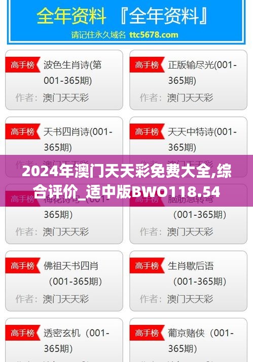 2024年澳门天天彩免费大全,综合评价_适中版BWO118.54