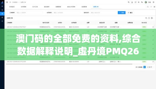 澳门码的全部免费的资料,综合数据解释说明_虚丹境PMQ267.28